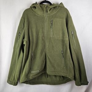 Baerskin Tactical Microfleece Zip Up Hoodie Olive Green Size Large